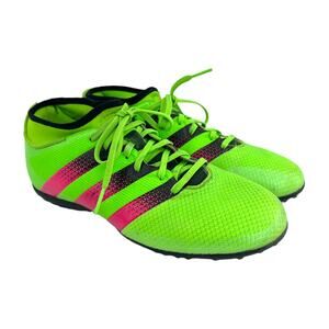 Adidas (6) Men’s Ace 16.3 Green Pink Black PrimeMesh TF J Soccer Cleats AQ2559